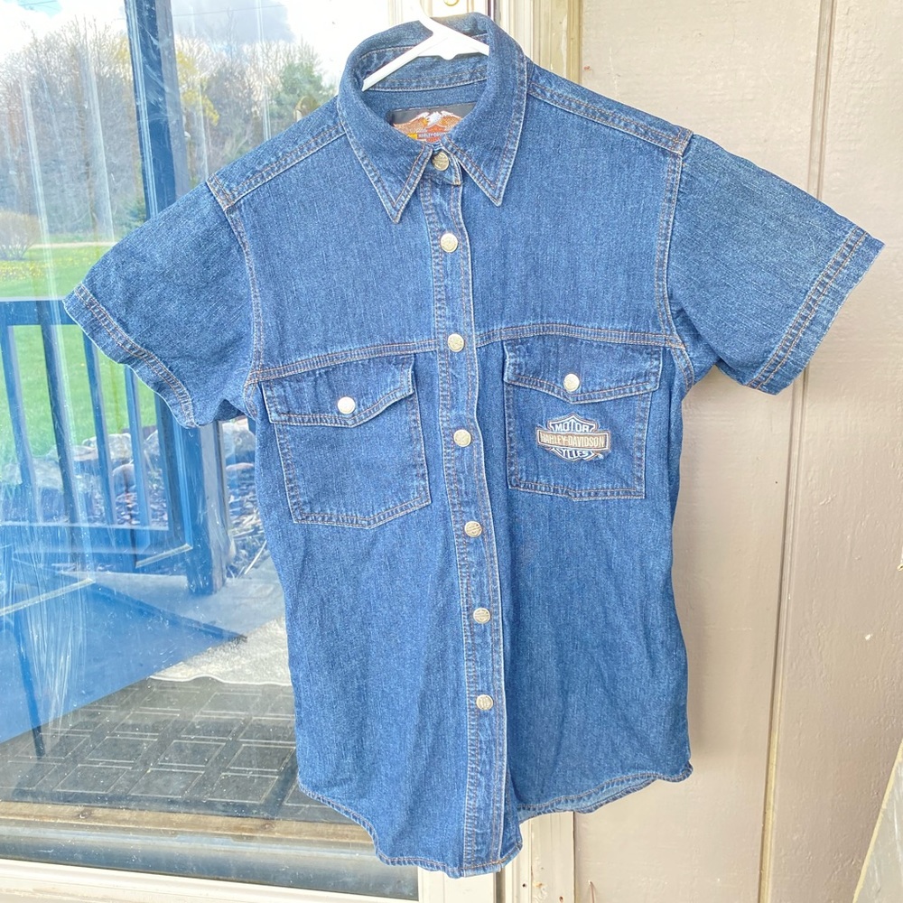 Vintage Harley Davidson top denim jacket